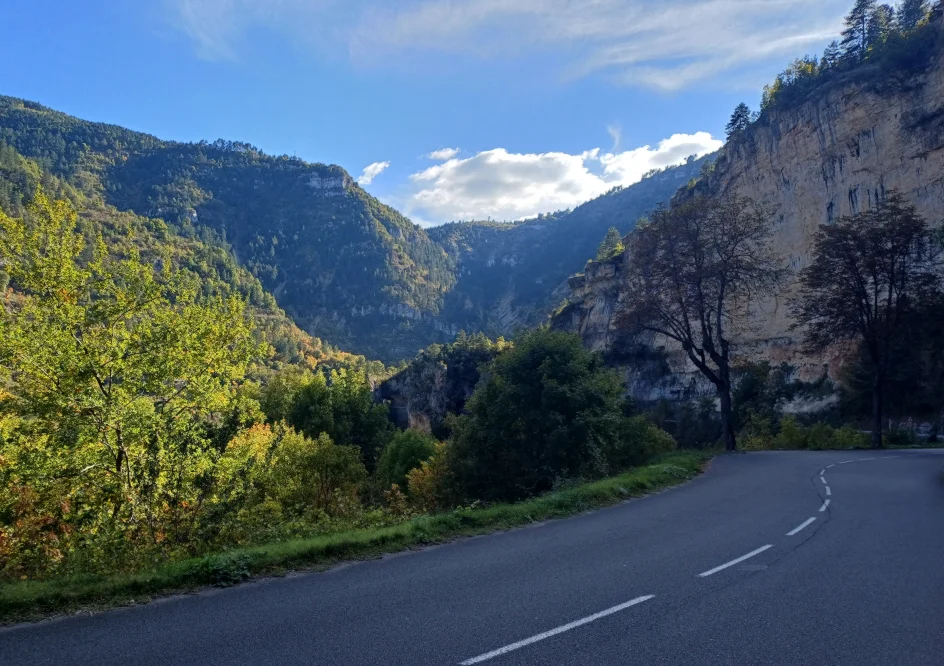 L. Bello Gorges du Tarn vu depuis la route longeant le Tarn