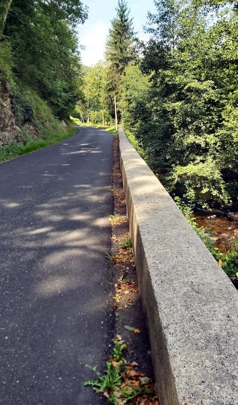 Route de la Rentière le long de la Couze d'Ardes